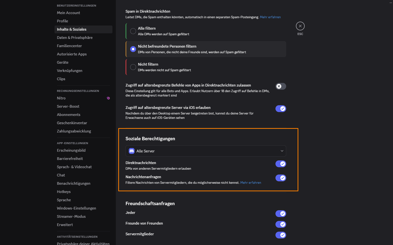 DM-Settings